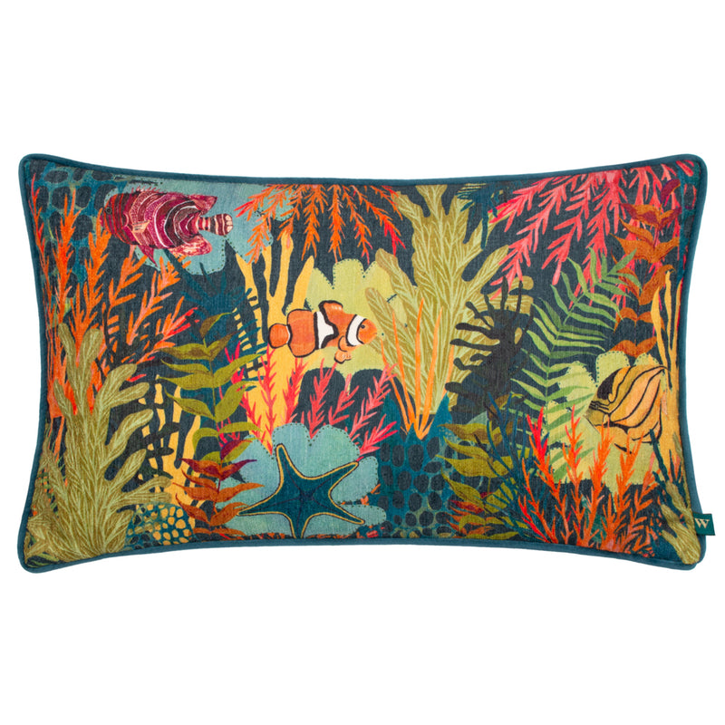 Wylder Abyss Coral Bay Rectangular Cushion Cover in Multicolour