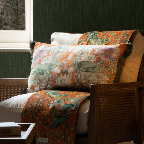 Voyage Maison Acanthis Printed Feather Cushion in Rust