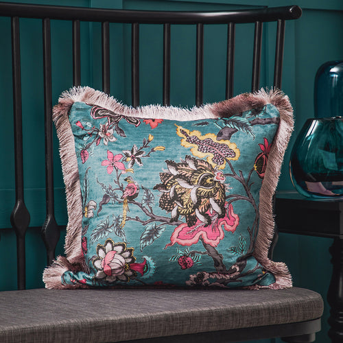 Voyage Maison Adhira Printed Feather Cushion in Teal