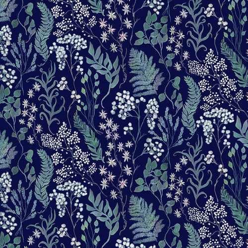 Voyage Maison Aileana Printed Cotton Fabric in Ocean