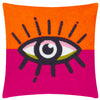 Heya Home All Eyes On You Boucle Cushion Cover in Orange/Pink