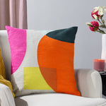 furn. Anjo Embroidered Cushion Cover in Natural/Orange