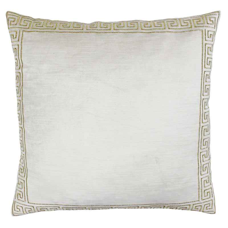 Apollo Embroidered Cushion Ivory/Gold