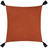 furn. Aquene Tufted Tasselled Cushion Cover in Brick/Black