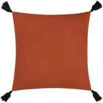 furn. Aquene Tufted Tasselled Cushion Cover in Brick/Black
