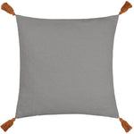 furn. Aquene Tufted Tasselled Cushion Cover in Charcoal/Brick