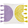 heya home Archow Cotton Tufted Cushion Cover in Lilac/Yellow