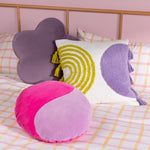 heya home Archow Cotton Tufted Cushion Cover in Lilac/Yellow