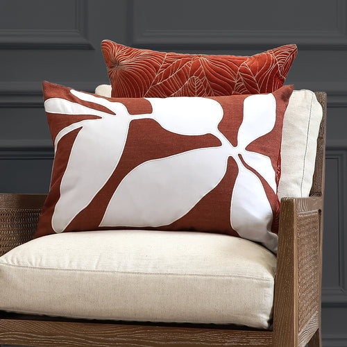 Additions Aspin Embroidered Feather Cushion in Cinnamon
