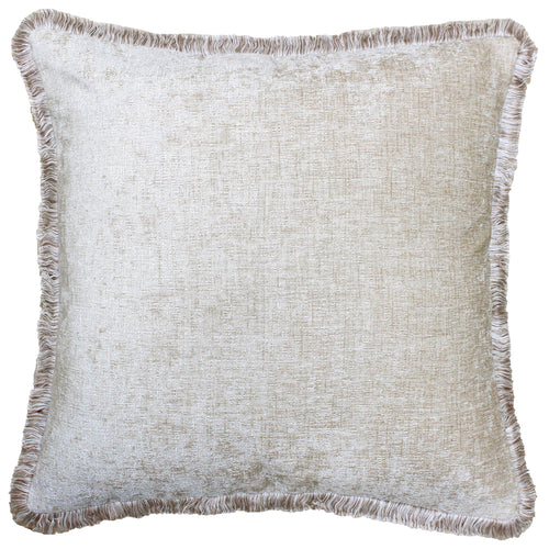 Paoletti Astbury Chenille Fringed Cushion Cover in Natural