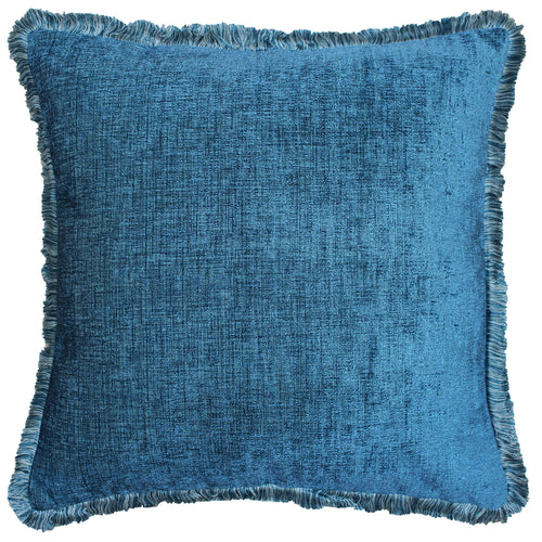 Paoletti Astbury Chenille Fringed Cushion Cover in Teal