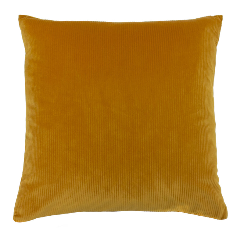 furn. Aurora Ribbed Velvet Cushion Cover in Ochre Yellow