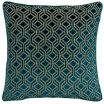 Paoletti Avenue Velvet Jacquard Cushion Cover in Teal