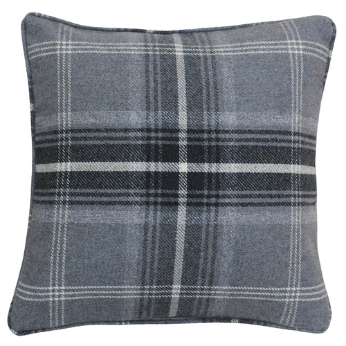 Paoletti Aviemore Tartan Faux Wool Cushion Cover in Grey
