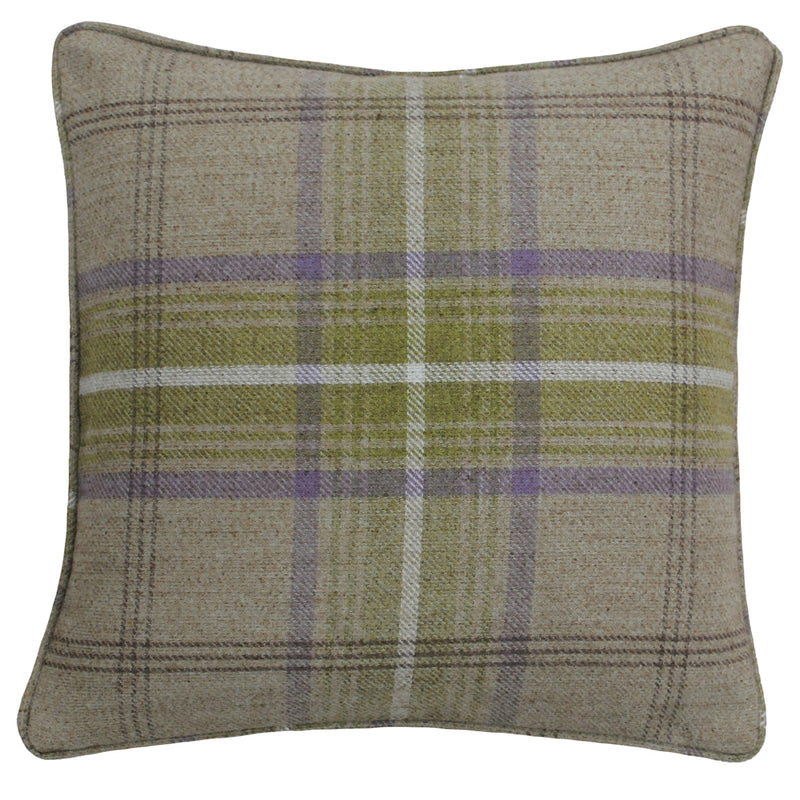 Paoletti Aviemore Tartan Faux Wool Cushion Cover in Thistle Brown