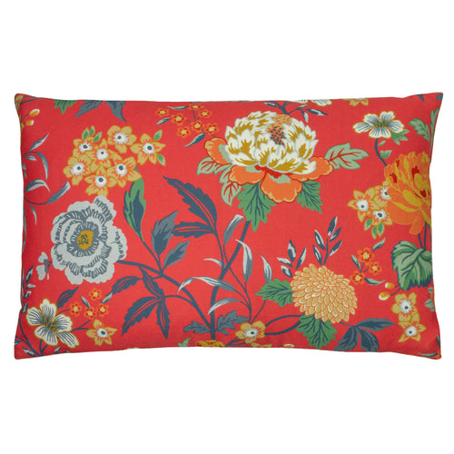 furn. Azalea Floral Cushion Cover in Red