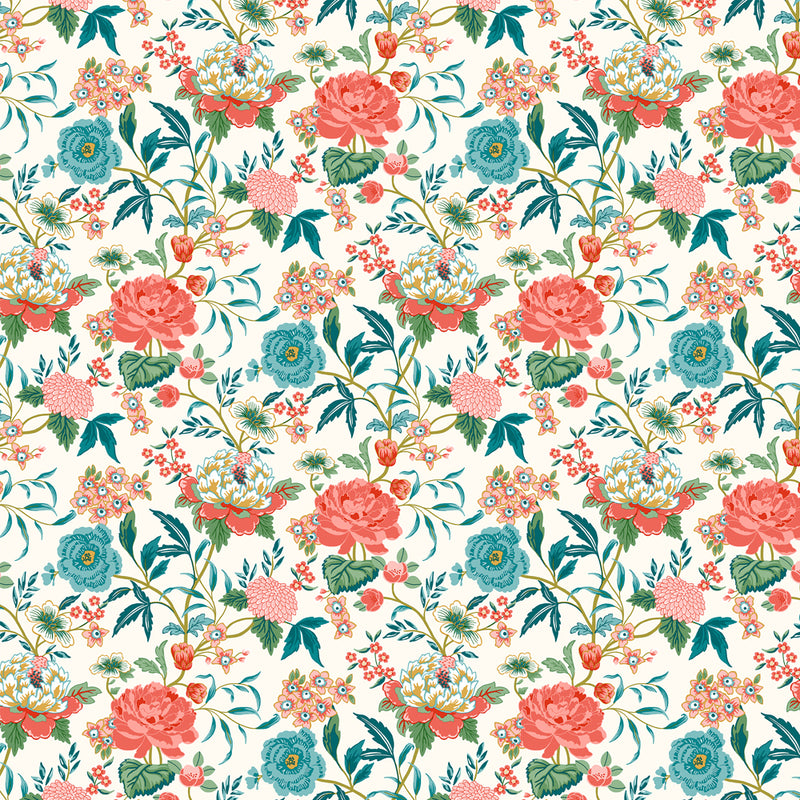furn. Azalea Wallpaper Sample in Cream/Pink