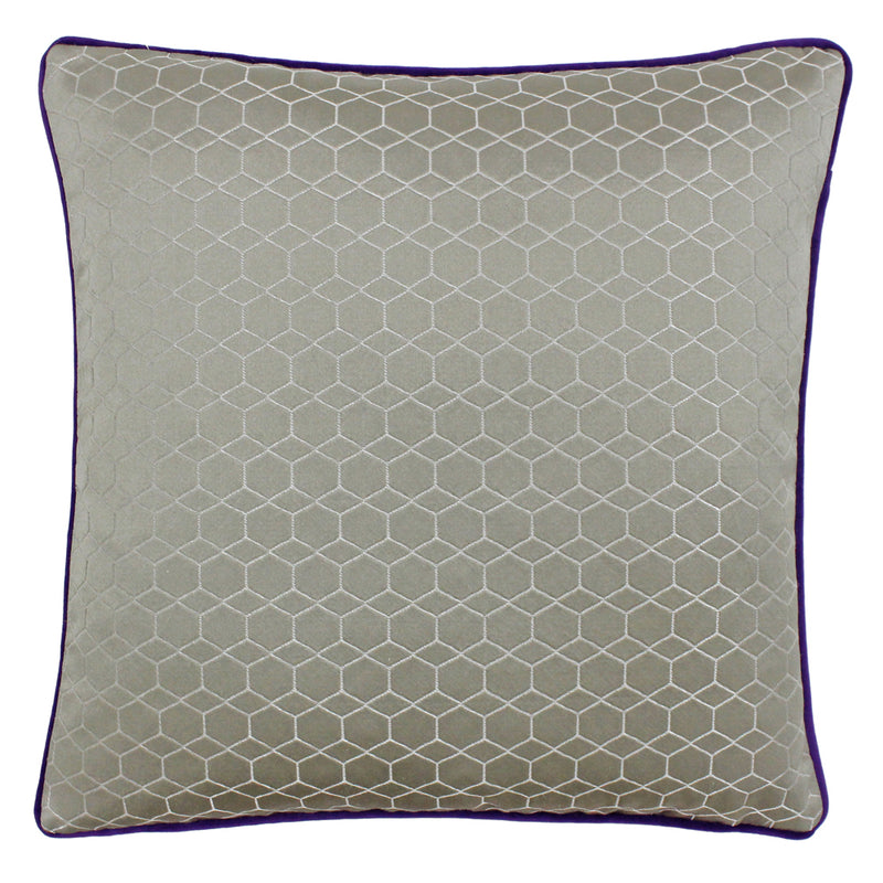 Paoletti Balham Cushion Cover in Taupe/Purple