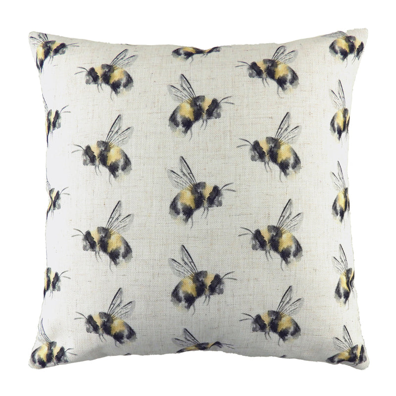 Bee You Repeat Printed Cushion White