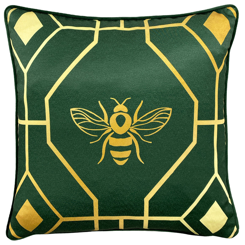 Bee Deco Geometric Cushion Emerald