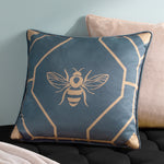 furn. Bee Deco Geometric Cushion Cover in French Blue