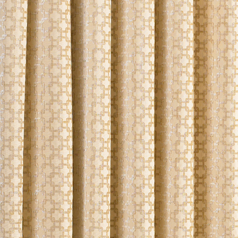 Paoletti Belmont Chenille Jacquard Eyelet Curtains in Beige