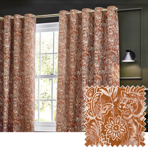 Wylder Bengal Eyelet Curtains in Amber
