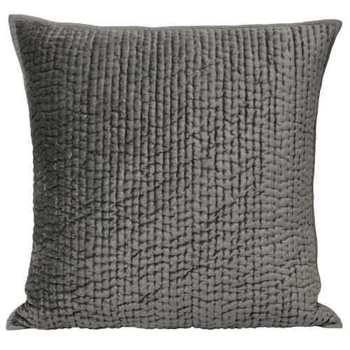 Paoletti Brooklands Quilted Velvet Cushion Cover in Graphite
