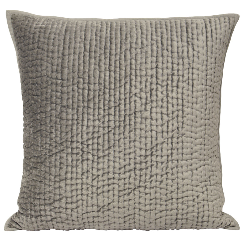 Paoletti Brooklands Quilted Velvet Cushion Cover in Silver