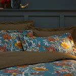 Paoletti Bloom Floral 100% Cotton Duvet Cover Set in Teal
