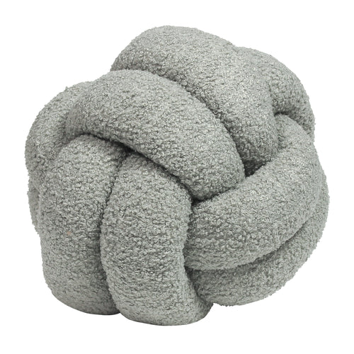 furn. Boucle Knot Fleece Ready Filled Cushion in Silver