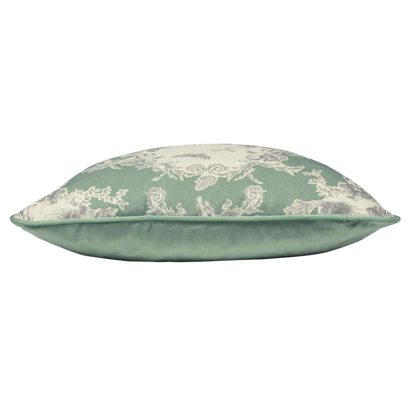 Paoletti Burford Floral Cushion Cover in Sage