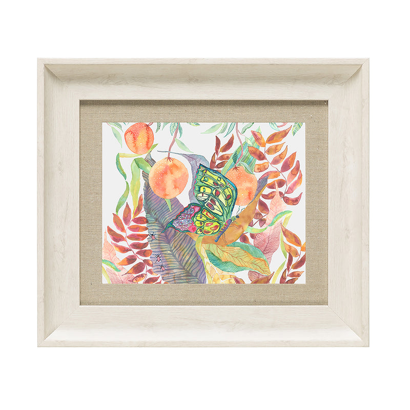 Voyage Maison Butterfly Framed Print in Birch/Linen