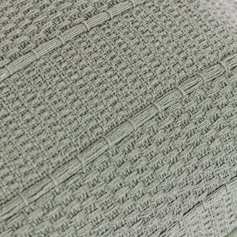 Yard Caliche Textured Tasselled Cushion Cover in Eucalyptus
