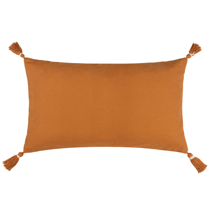 Yard Caliche Textured Tasselled Cushion Cover in Ginger