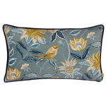 Evans Lichfield Chatsworth Aviary Piped Cushion Cover in Petrol