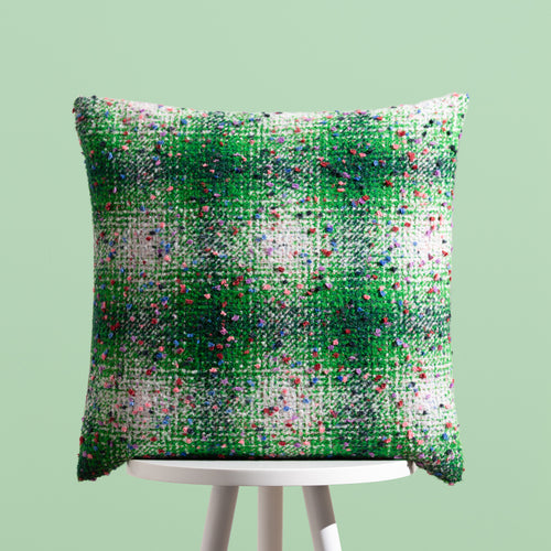 Heya Home Connie Check Cushion Cover in Green/Lilac