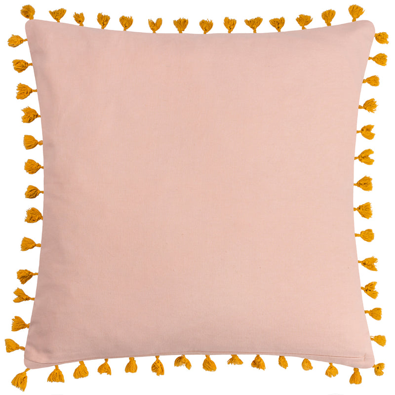 furn. Chamae Floral Tasselled Cushion Cover in Coral