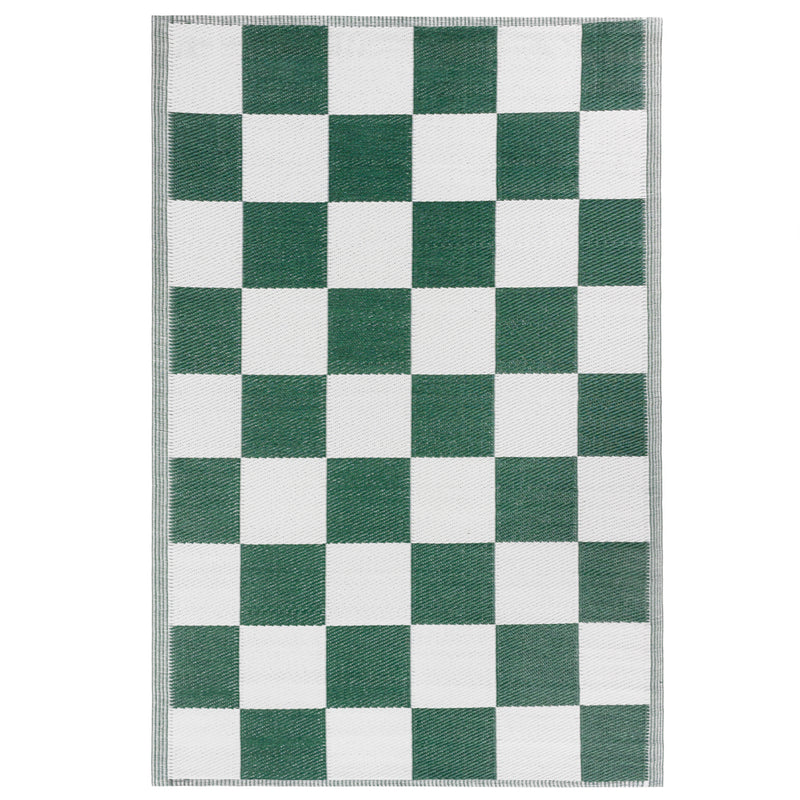 furn. Checkerboard 120x180cm Outdoor 100% Recycled Rug in Green