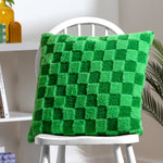 Check It Boucle Fleece Cushion Go Green