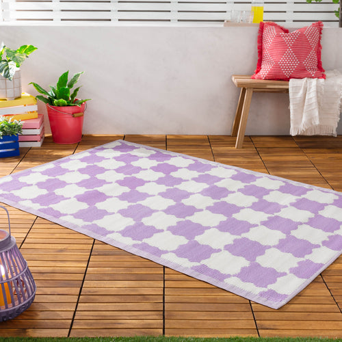 furn. Check Outdoor Rug in Lilac