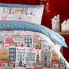 furn. Festive Town Christmas Duvet Cover Set in White