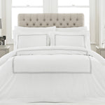 Cleopatra 200TC 100% Cotton Embroidered Duvet Cover Set Silver