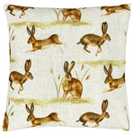 Evans Lichfield Country Running Hares Cushion Cover in Chesnut