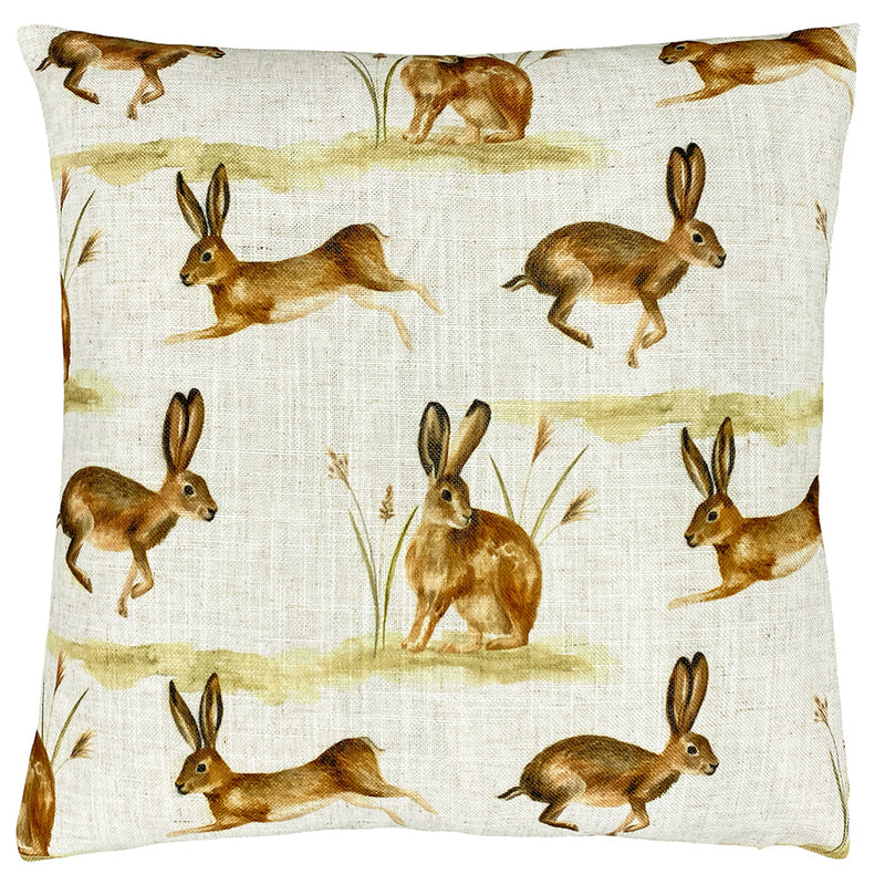 Country Running Hares Cushion Multi