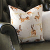 Evans Lichfield Country Running Hares Cushion Cover in Taupe
