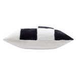 Heya Home Cozee Check Faux Fur Cushion Cover in Black