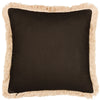 Paoletti Colonial Palm Fringed Cushion Cover in Espresso