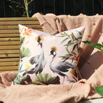 Evans Lichfield Cranes Outdoor Cushion Cover in Blush/Forest