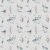 Voyage Maison Cranes Printed Fabric in Cobalt